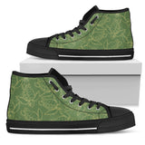 Turtle Swirl high Top Shoes - Camo Green & Tan w/Black Trim