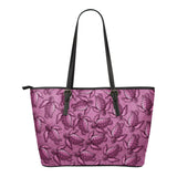 Turtle Swirl Small Leather Tote Bag - Mauve
