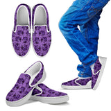 Lady Bug Swirl Slip On Shoes - Purple w/White Trim