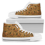 Lady Bug Swirl High Top Shoes - Orange w/White Trim