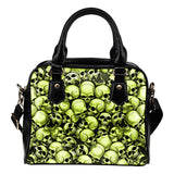 Skull Pile Shoulder Handbag - Gold w/Black Trim