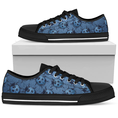 Lady Bug Swirl Low Top Shoes - Blue w/Black Trim