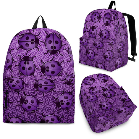 Lady Bug Swirl Backpack - Purple