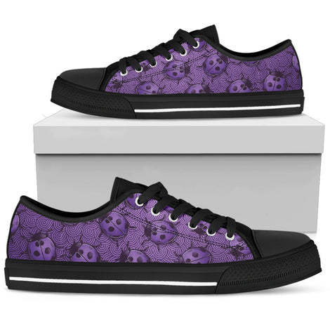 Lady Bug Swirl Low Top Shoes - Purple w/Black Trim