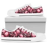 Skull Pile Low Top Shoes - Red w/White Trim