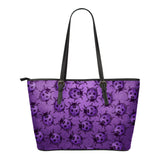 Lady Bug Swirl Small Leather Tote Bag - Purple