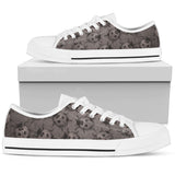 Lady Bug Swirl Low Top Shoes - Gray w/White Trim