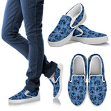Lady Bug Swirl Slip On Shoes - Blue w/White Trim
