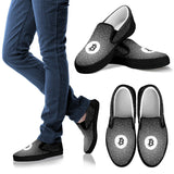 Bitcoin Pattern Slip On Shoes - Gray w/Black Trim