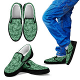 Turtle Swirl Slip On Shoes - Green w/Black Trim