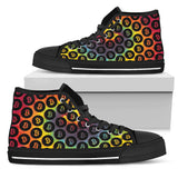 Bitcoin pattern High Top Shoes - Tie Dye & Black w/Black Trim