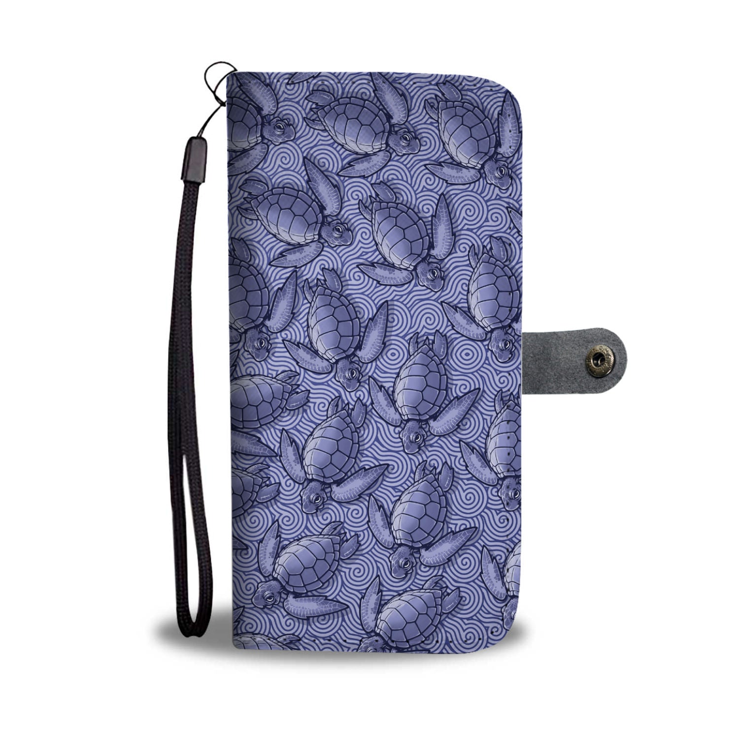 Turtle Swirl Wallet Phone Case - Purple