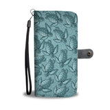 Turtle Swirl Wallet Phone Case - Teal
