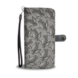 Turtle Swirl Wallet Phone Case - Gray