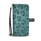 Lady Bug Swirl Wallet Phone Case - Teal