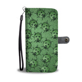 Lady Bug Swirl Wallet Phone Case - Green