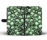 Skull Pile Wallet Phone Case - Green