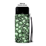 Skull Pile Wallet Phone Case - Green