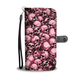 Skull Pile Wallet Phone Case - Red