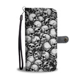 Skull Pile Wallet Phone Case - Black & White