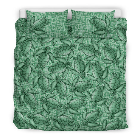 Turtle Swirl Bedding Set - Green