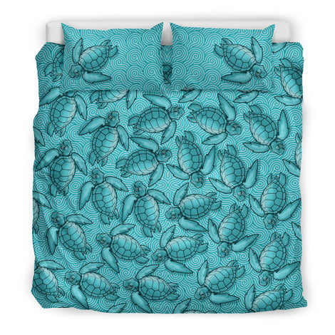 Turtle Swirl Bedding Set - Blue