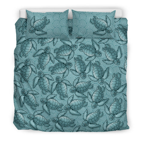 Turtle Swirl Bedding Set - Teal