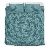 Turtle Swirl Bedding Set - Teal