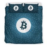 Bitcoin Circuit Board Bedding Set - Blue