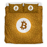 Bitcoin Circuit Board Bedding Set - Orange
