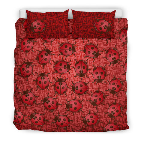 Lady Bug Swirl Bedding Set - Red