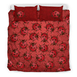Lady Bug Swirl Bedding Set - Red
