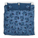 Lady Bug Swirl Bedding Set - Blue