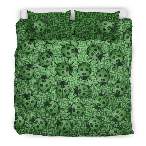 Lady Bug Swirl Bedding Set - Green