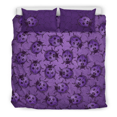 Lady Bug Swirl Bedding Set - Purple
