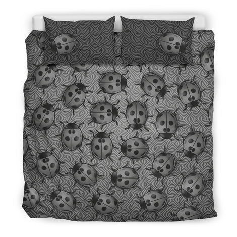 Lady Bug Swirl Bedding Set - Gray