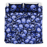 Skull Pile Bedding Set - Blue & Black