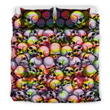 Skull Pile Bedding Set - Tie Dye & Black