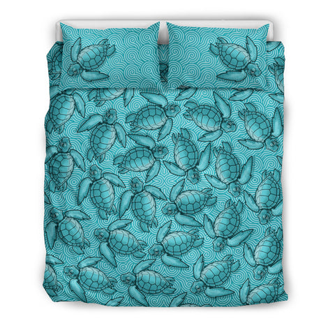 Turtle Swirl Bedding Set - Blue