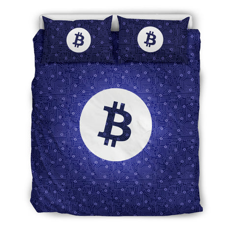 Bitcoin Circuit Board Bedding Set  - Purple