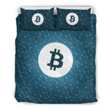 Bitcoin Circuit Board Bedding Set - Blue