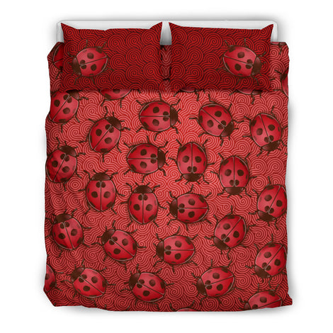 Lady Bug Swirl Bedding Set - Red