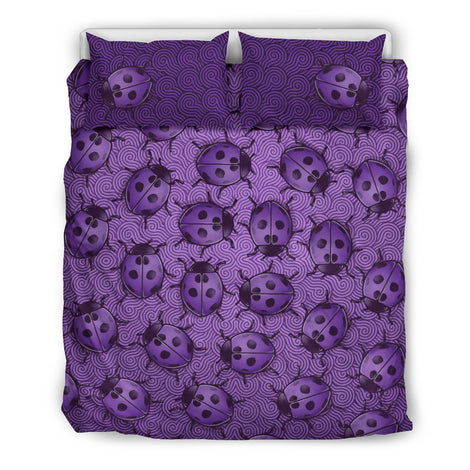 Lady Bug Swirl Bedding Set - Purple