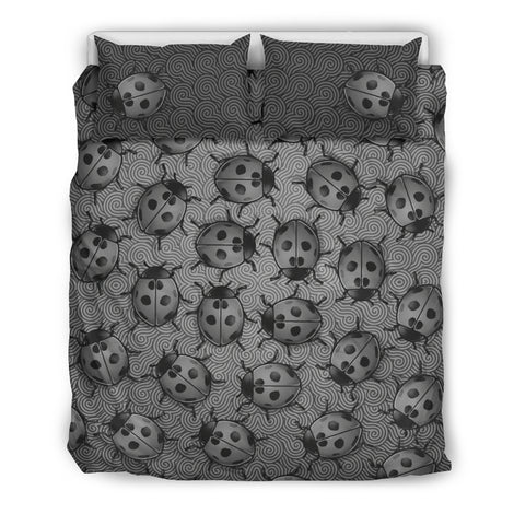 Lady Bug Swirl Bedding Set - Gray