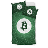 Bitcoin Circuit Board Bedding Set - Green