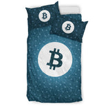 Bitcoin Circuit Board Bedding Set - Blue