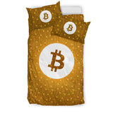 Bitcoin Circuit Board Bedding Set - Orange
