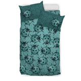 Lady Bug Swirl Bedding Set - Teal