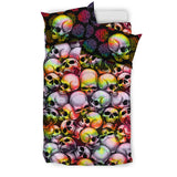 Skull Pile Bedding Set - Tie Dye & Black