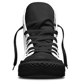 Bitcoin Pattern High Top Shoes - Gray & White w/Black Trim